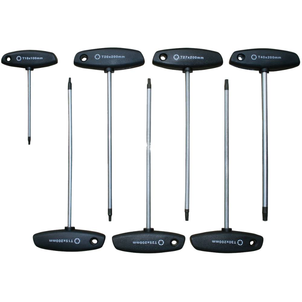 SW-Stahl T-Griff Schraubendrehersatz, T-Profil, T10-T40, 7-teilig