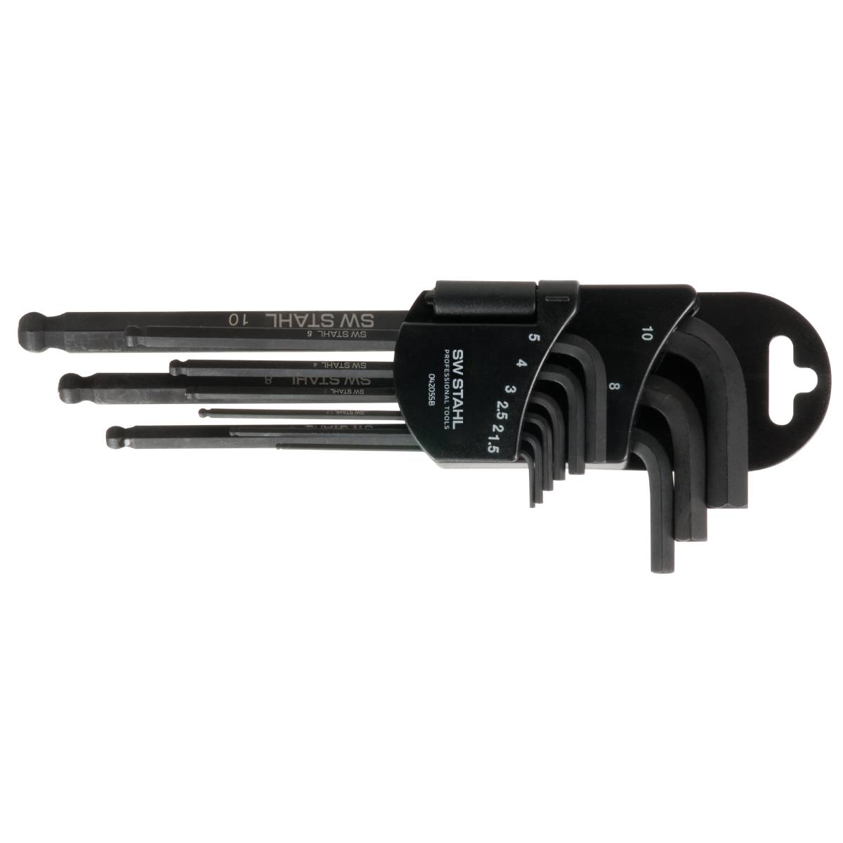 SW-Stahl Winkelschlüsselsatz, Innensechskant, Kugelkopf, 1,5-10 mm, 9-teilig