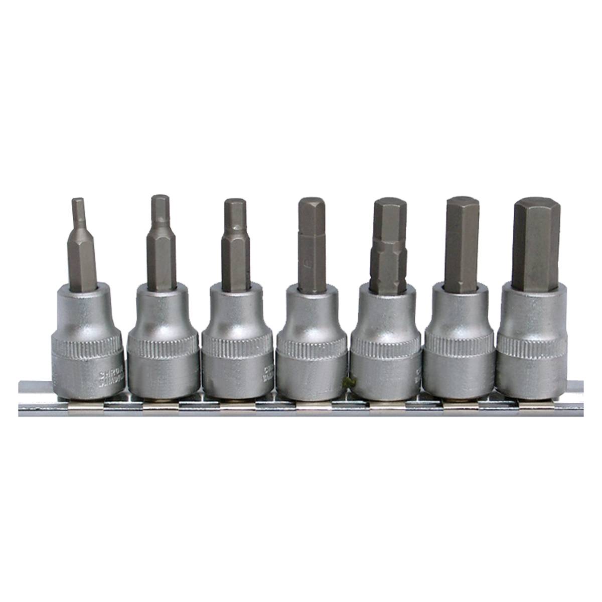 SW-Stahl Schraubendreheinsätze, 3/8", Innensechskant, 1/8"-3/8", 7-teilig