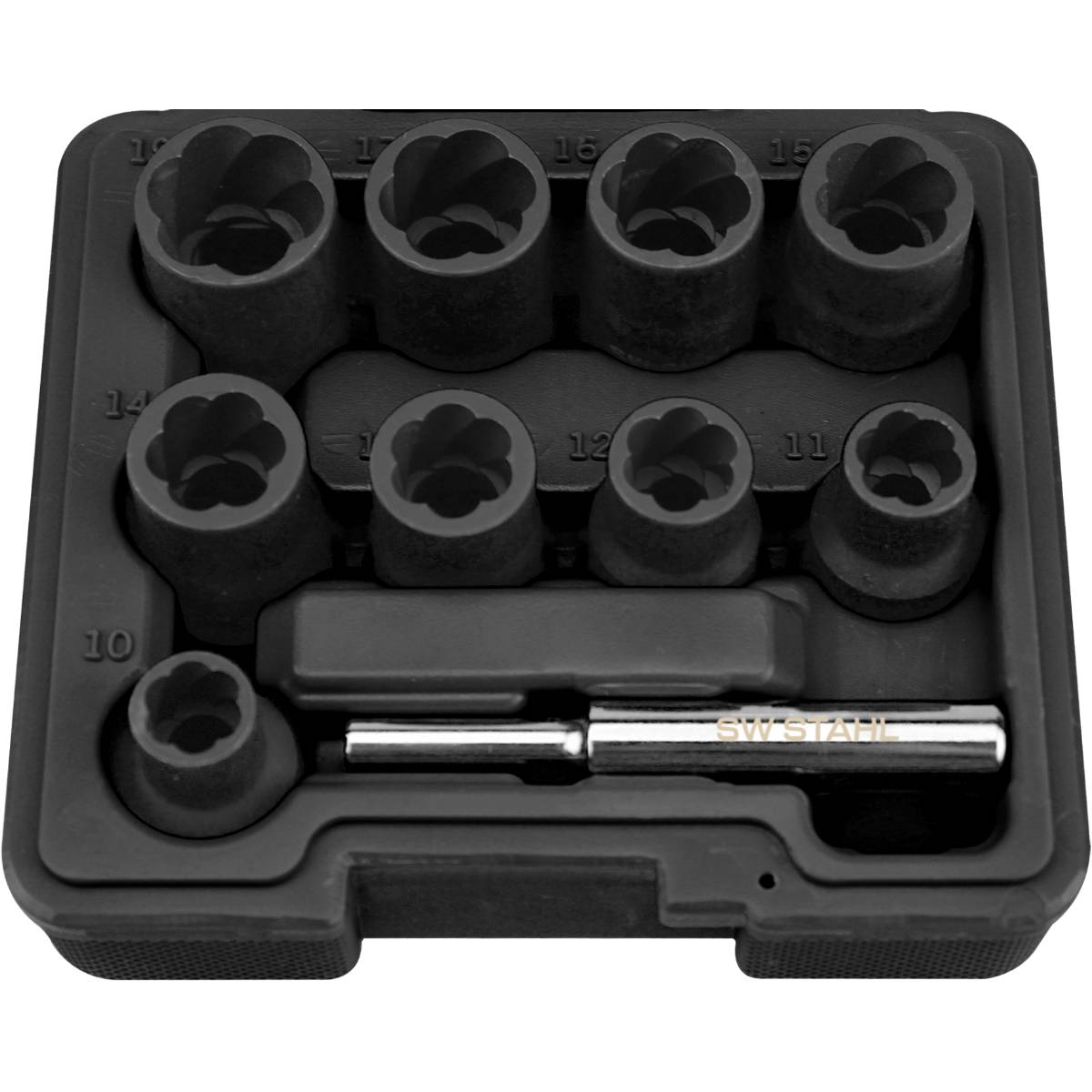 SW-Stahl Spiralnuteneinsätze, 1/2", 10-19 mm, 10-teilig