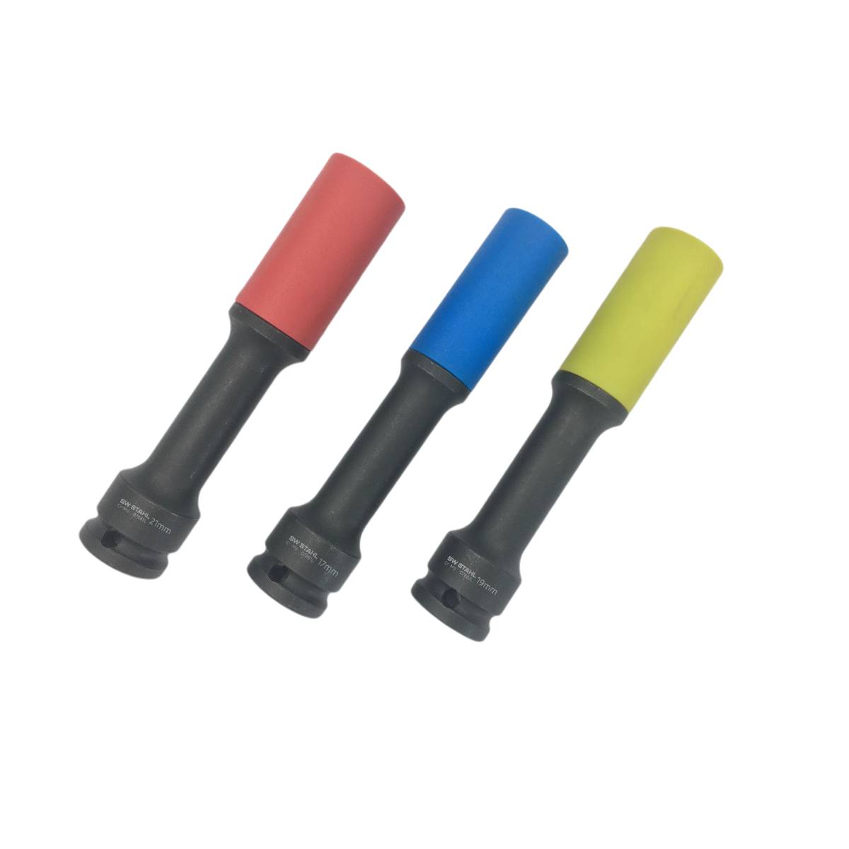 SW-Stahl Radmutterneinsätze, 1/2", 17, 19, 21 mm, 3-teilig, lang