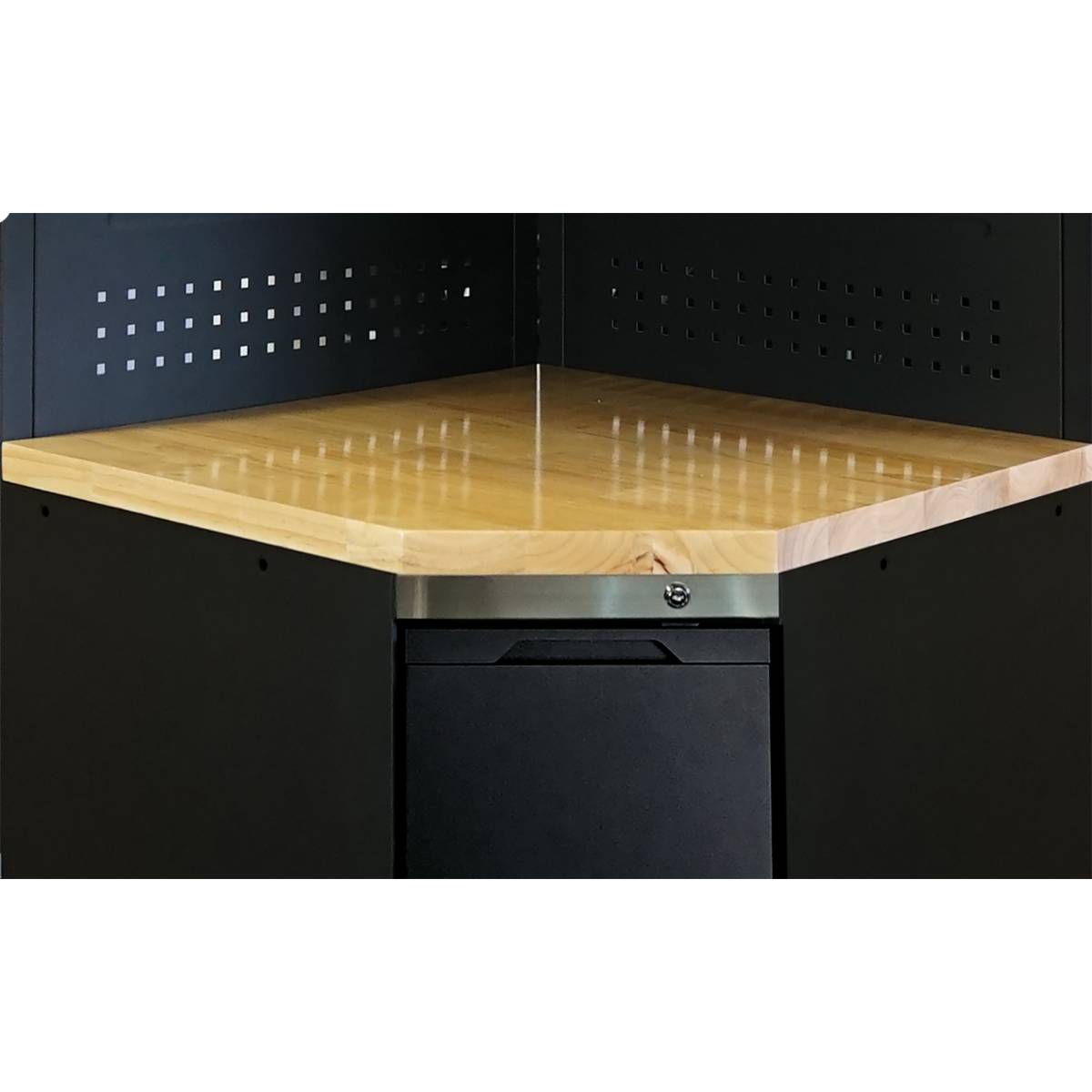 SW-Stahl Arbeitsplatte aus Holz für Eckschrank