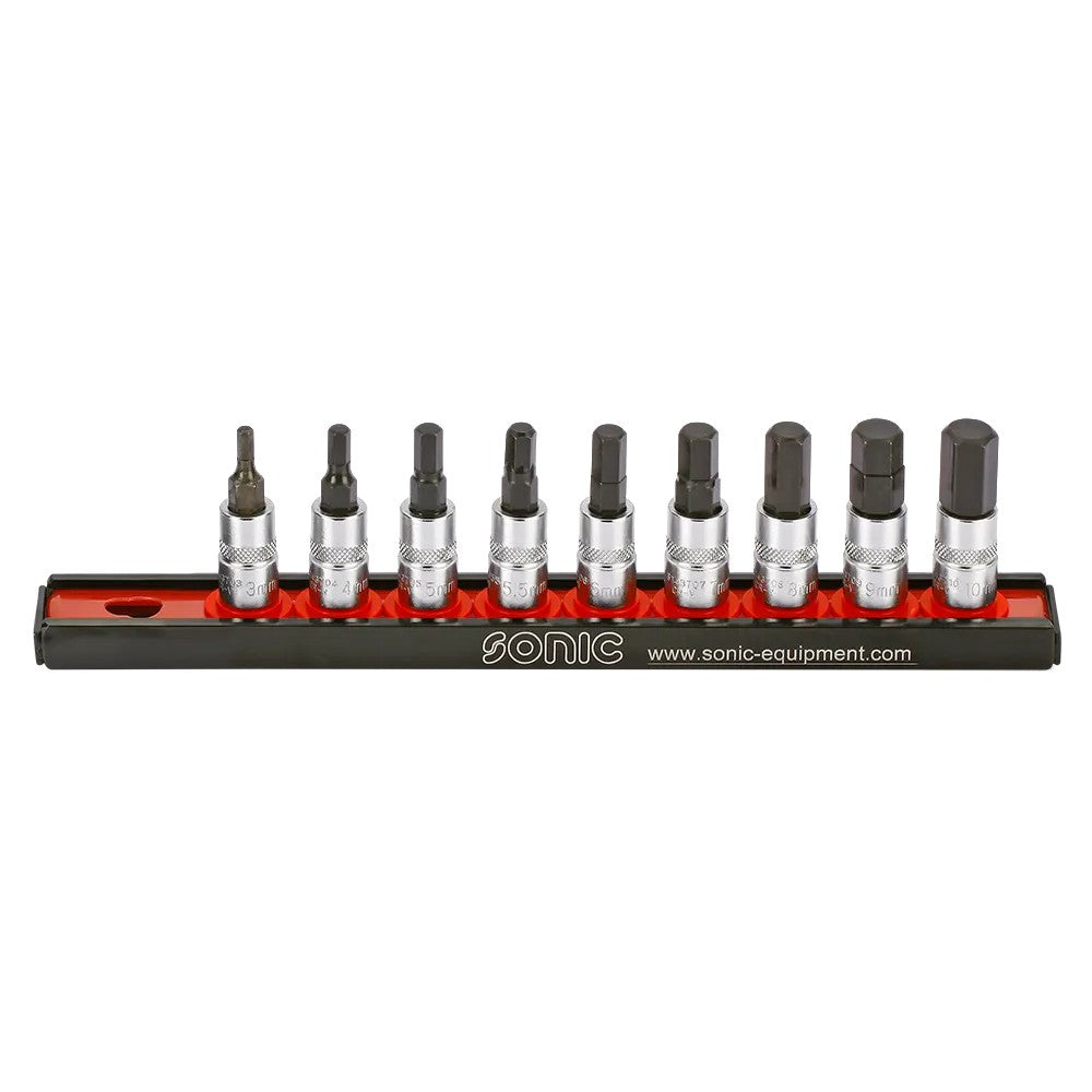 Sonic Bitsatz 1/4" Innensechskant auf Steckleiste 9-teilig - 100904