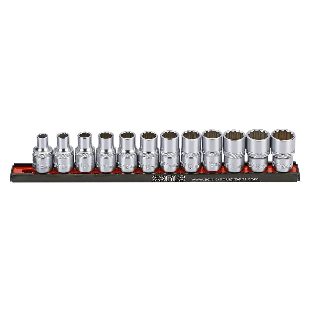 Sonic Stecknusssatz 1/2" 12-kant auf Steckleiste 12-teilig - 301203