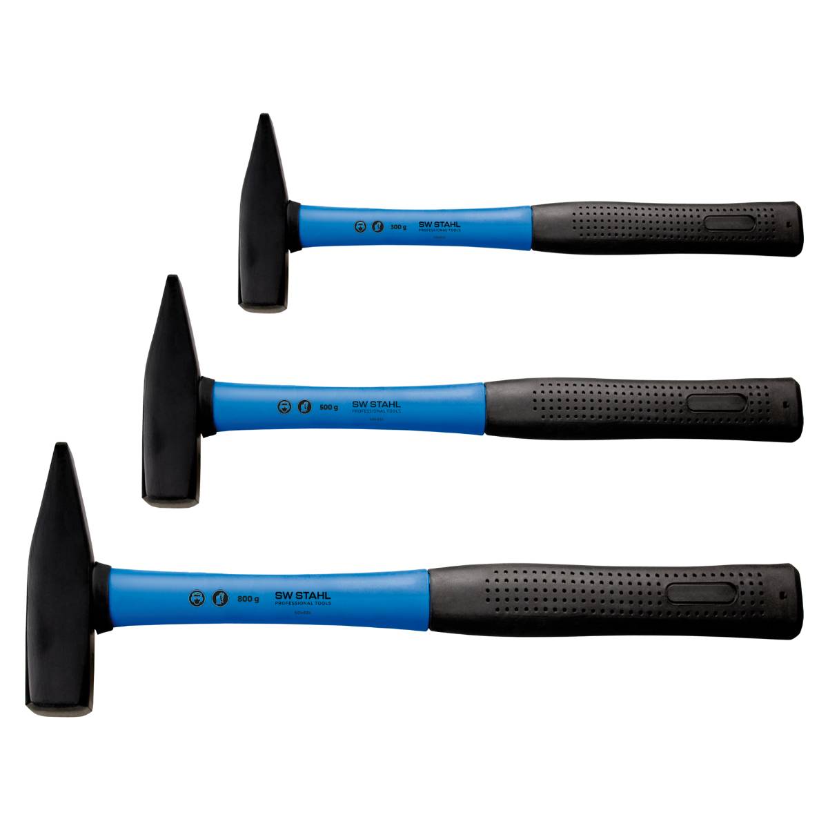 SW-Stahl Schlosserhammersatz, Fiberglas-Stiel, 3-teilig