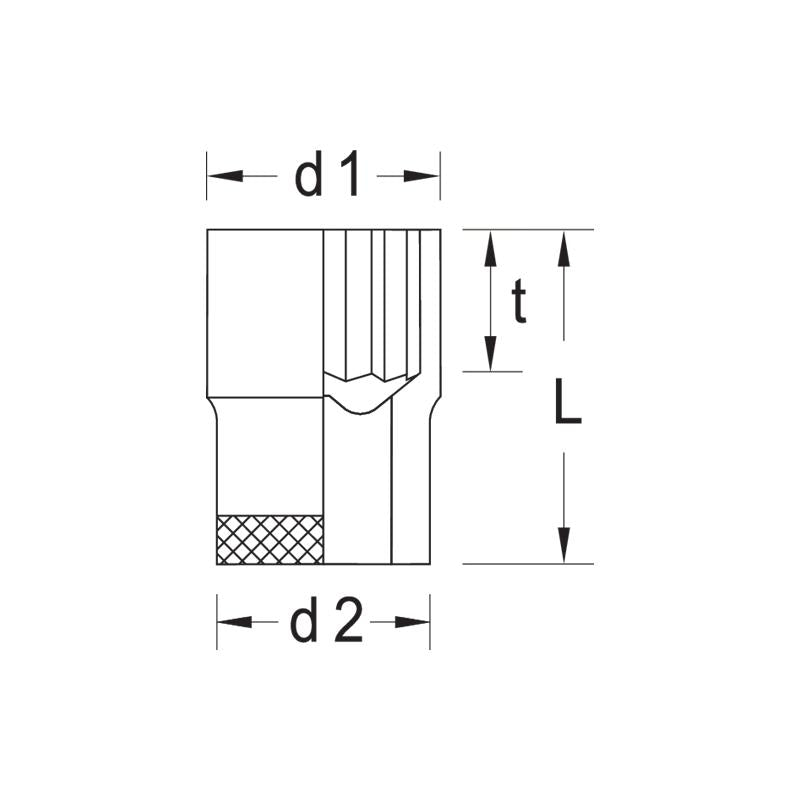GEDORE Steckschlüsseleinsatz 1/2 Zoll UD-Profil 28 Millimeter D 19 28 - D 19 28