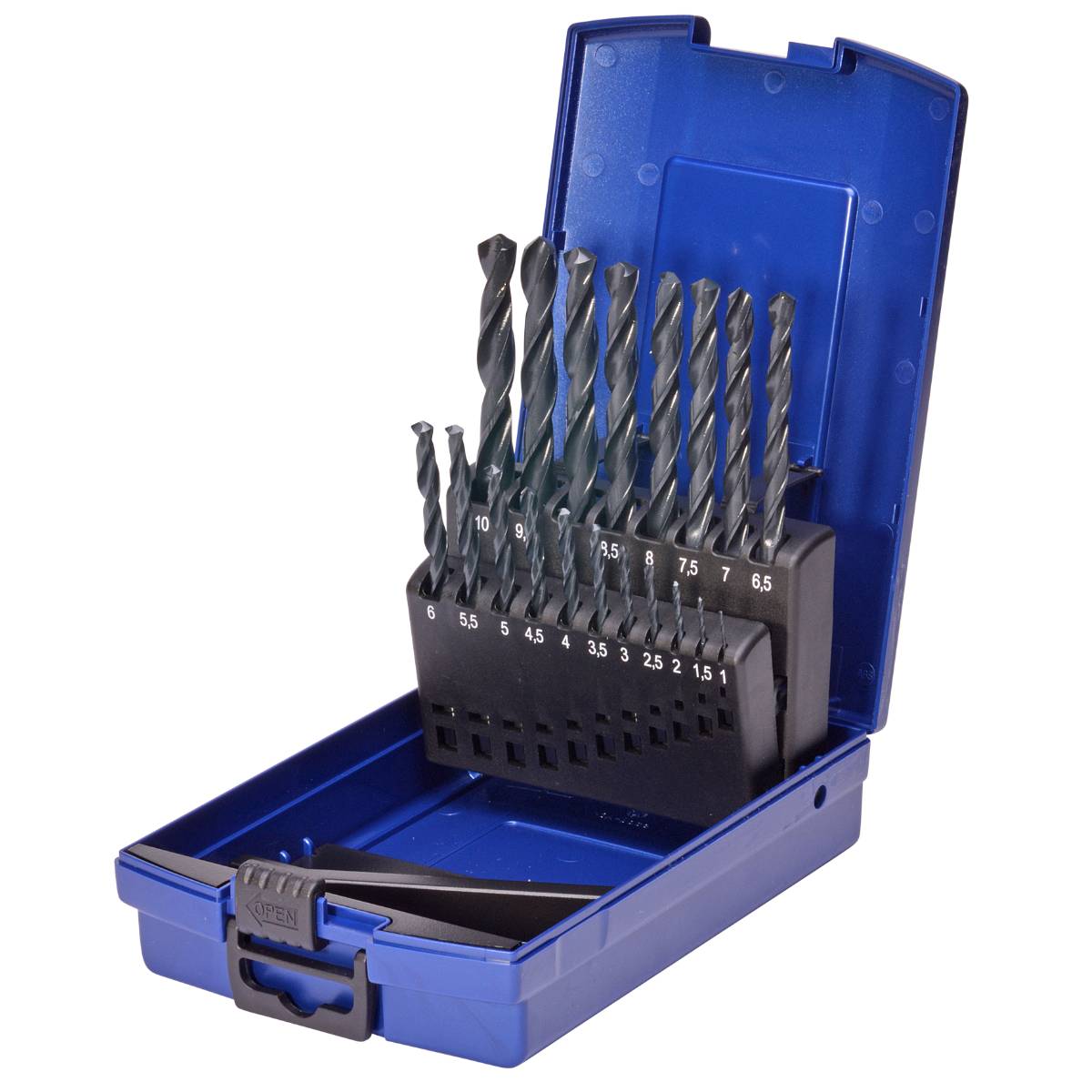 SW-Stahl Spiralbohrersatz, HSS-R, 1-10 mm, 19-teilig