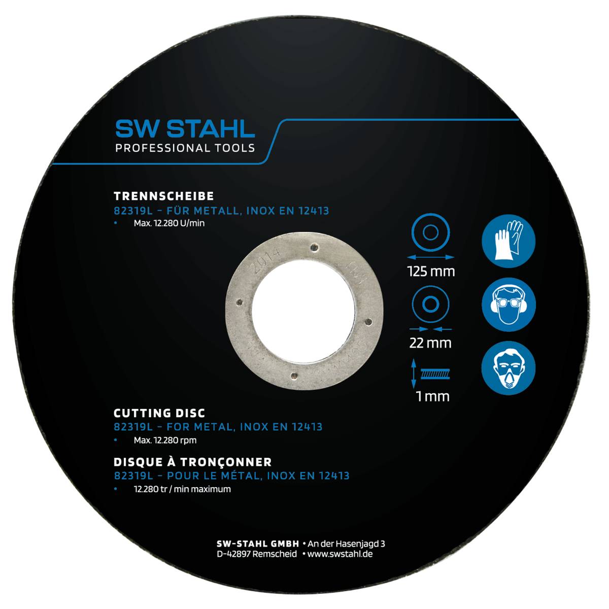 SW-Stahl Trennscheibe für Metall, 125 x 1,0 x 22 mm, 10 Stück