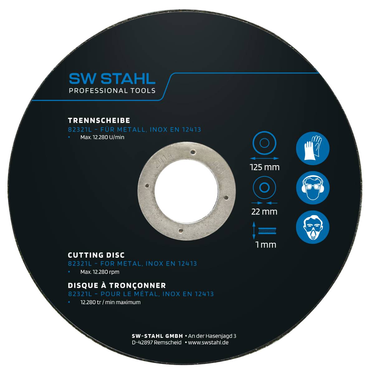 SW-Stahl Schruppscheibe für Metall, 125 x 6,0 x 22 mm, 10 Stück