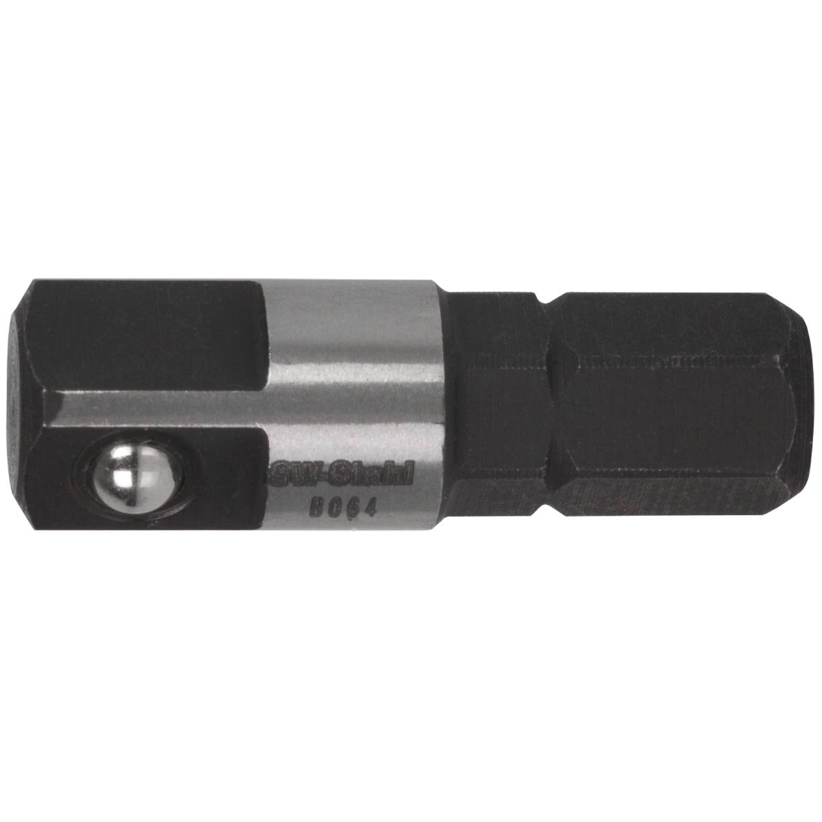 SW-Stahl Adapter Steckschlüsseleinsatz, 1/4" Sechskant auf 1/4" Vierkant, 25 mm