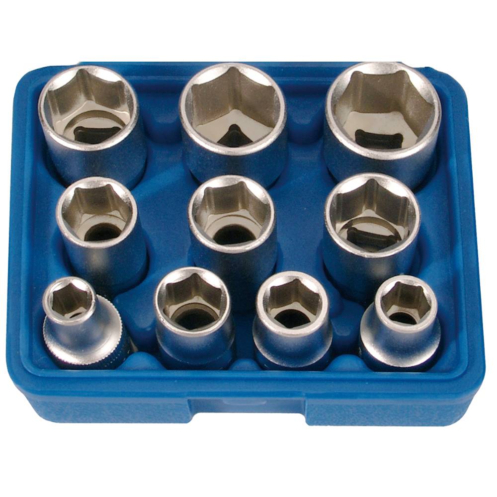 SW-Stahl Steckschlüsseleinsätze, 1/2", 3/8"-15/16", 10-teilig