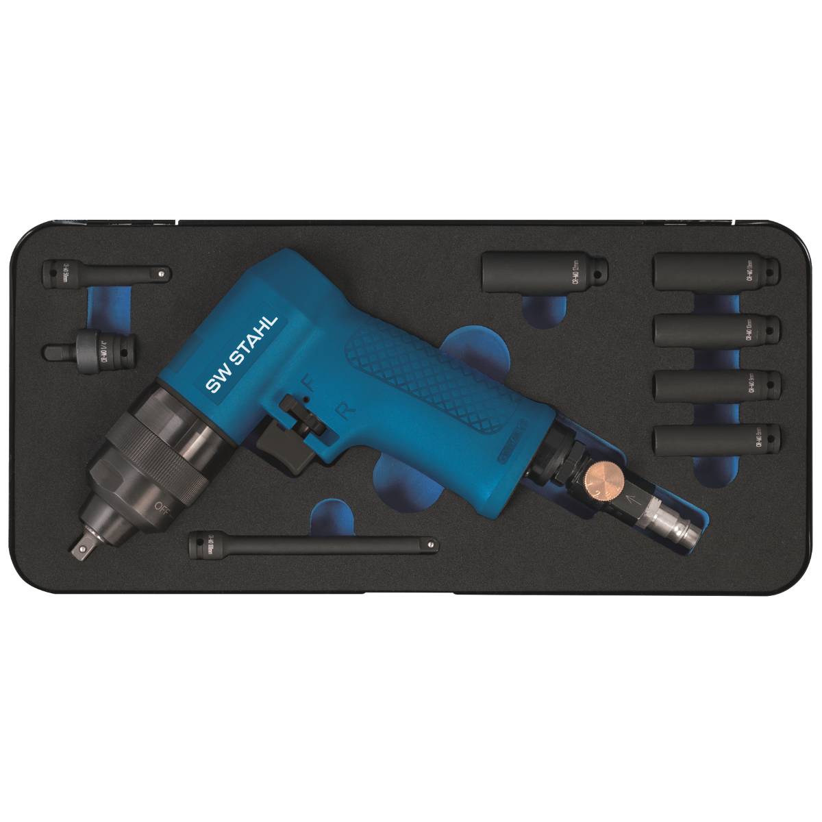 SW-Stahl Druckluft-Schlagschrauber, 1/4", 9-teilig