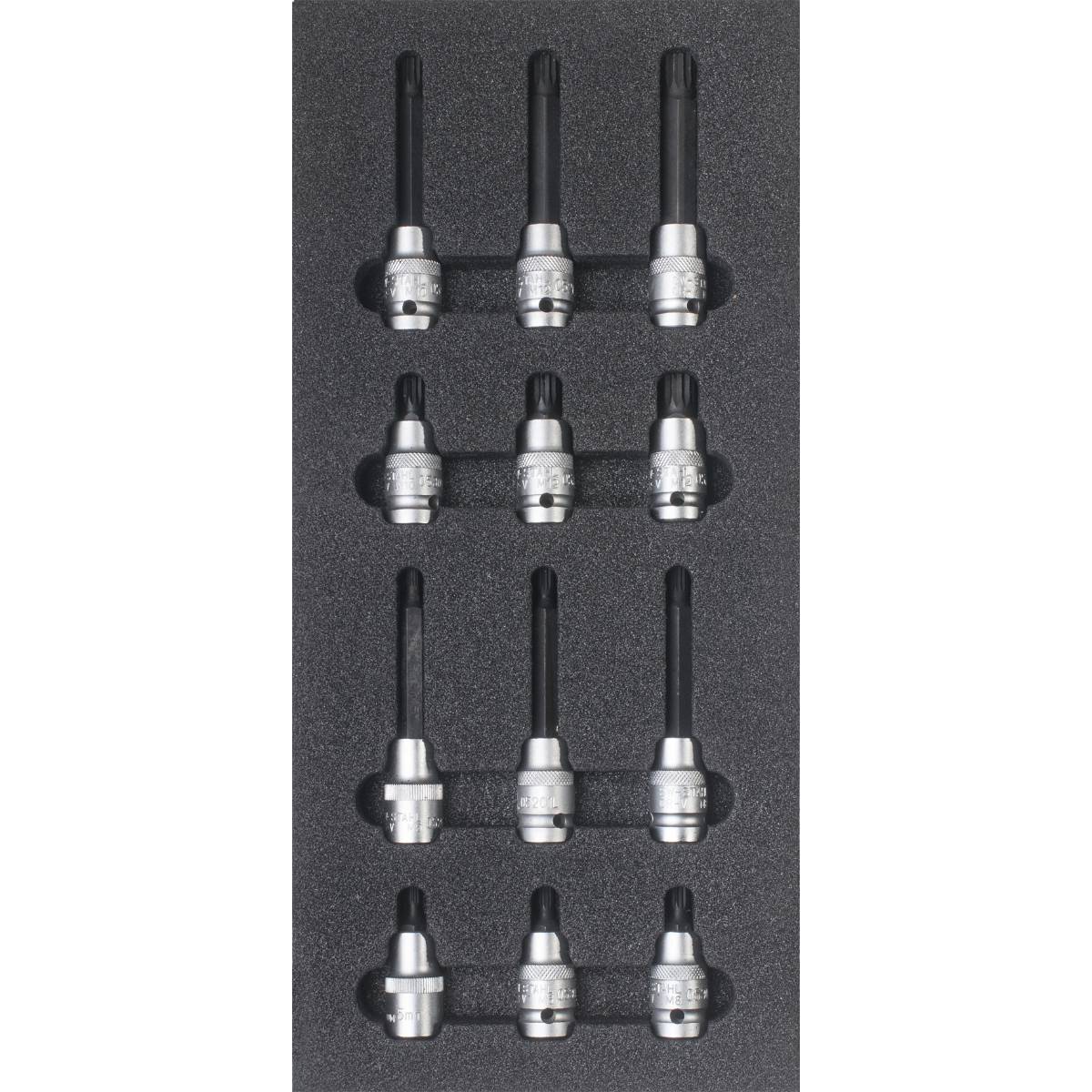SW-Stahl Werkstattwagensortiment, Schraubendreheinsätze 1/2", Vielzahn, 12-teilig