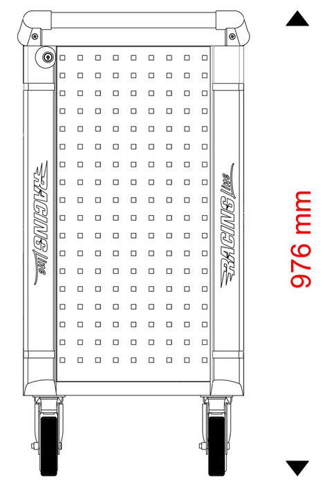 KS Tools RACINGline SCHWARZ/ROT Werkstattwagen mit 7 Schubladen und 598 Premium-Werkzeugen