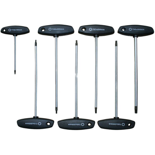 SW-Stahl T-Griff Schraubendrehersatz, T-Profil, T10-T40, 7-teilig