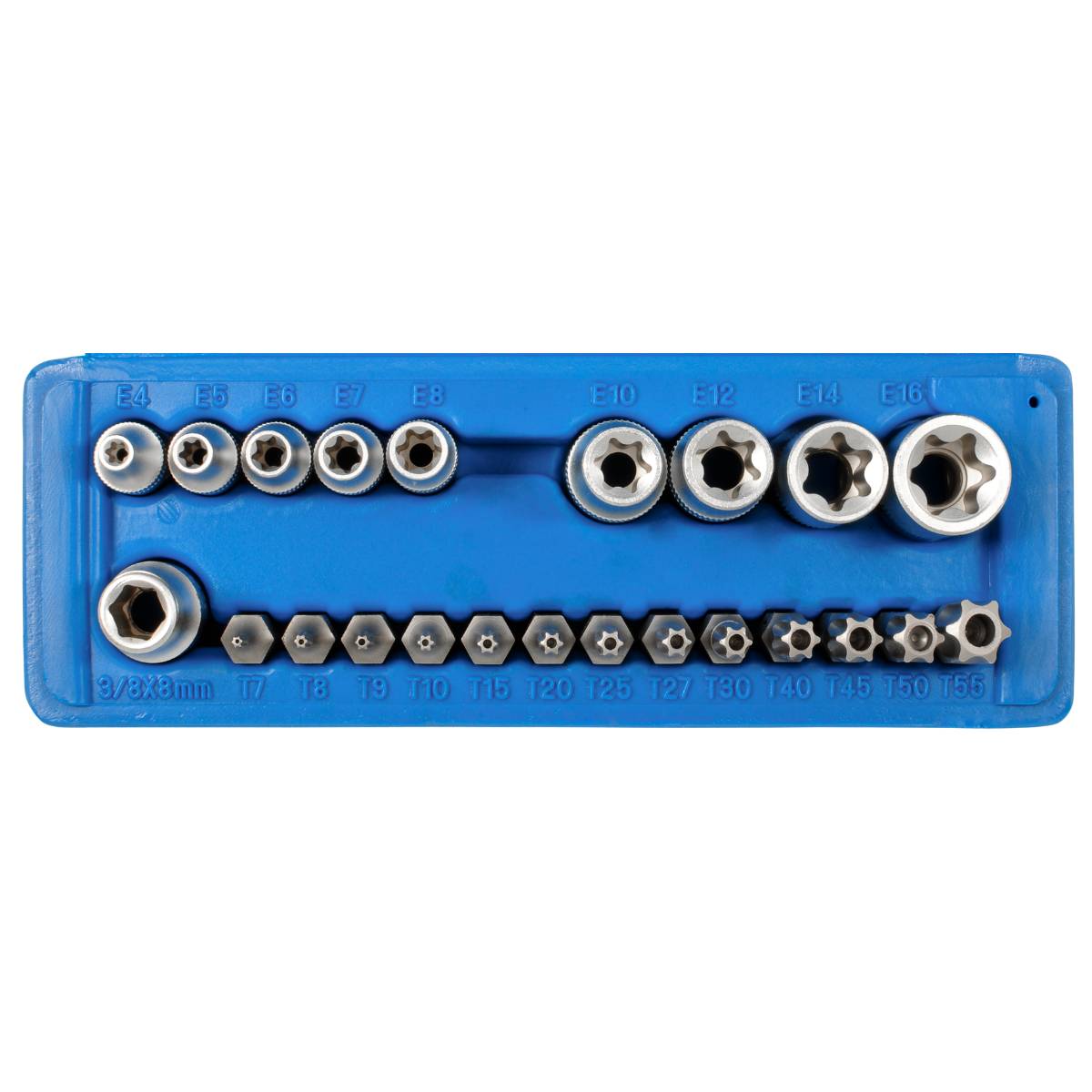 SW-Stahl Bitsortiment, 8 mm, TR- und E-Profil, 23-teilig