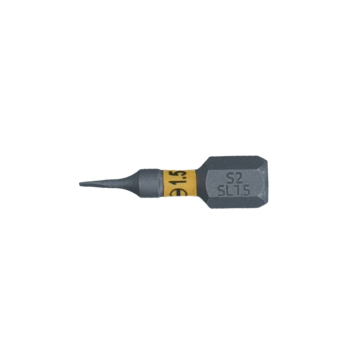SW-Stahl Schraubendrehbit, 1/4", mit Farbcodierung, 25 mm, Schlitz, 1,5 mm