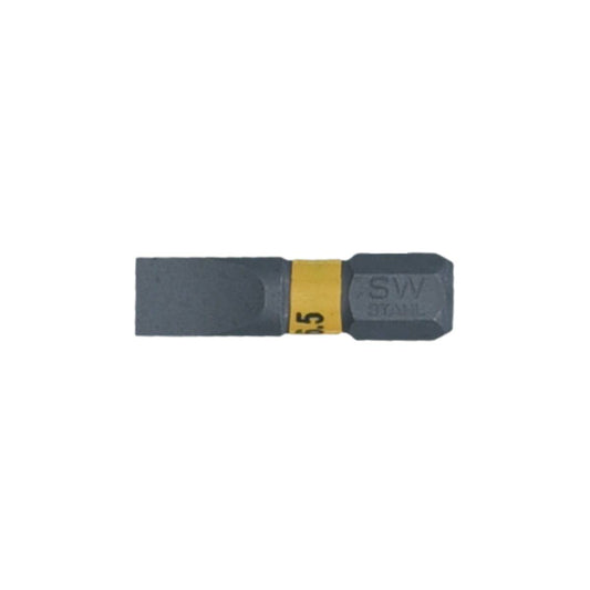 SW-Stahl Schraubendrehbit, 1/4", mit Farbcodierung, 25 mm, Schlitz, 6,5 mm