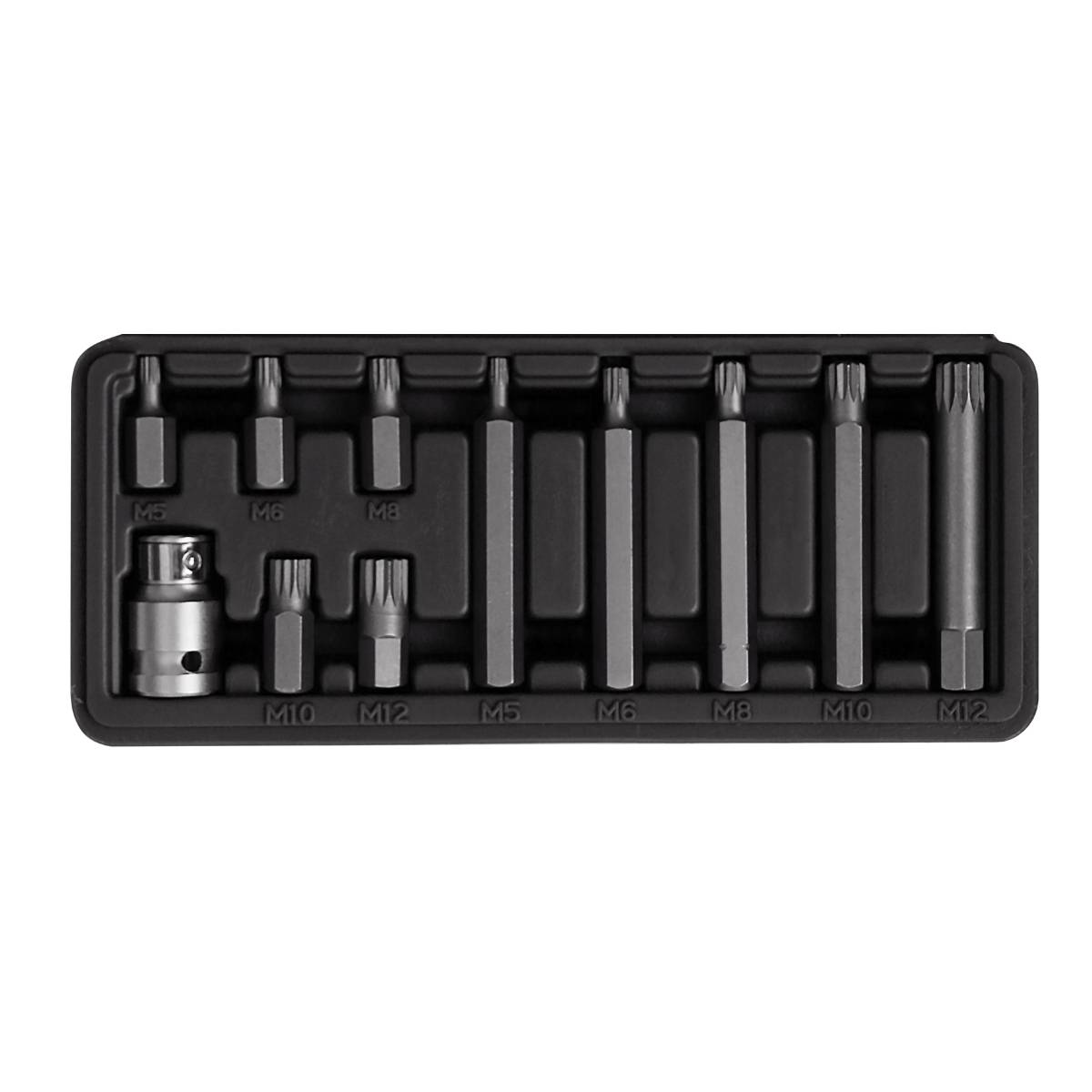 SW-Stahl Bitsortiment, 3/8", Innenvielzahn, M5-M12, 11-teilig