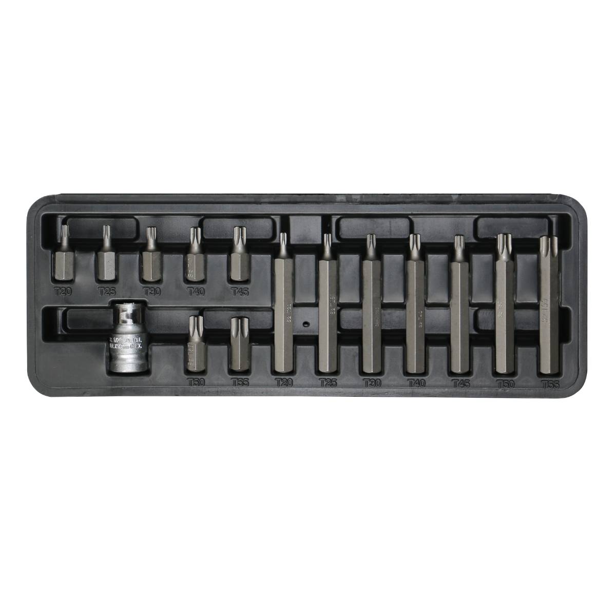 SW-Stahl Bitsortiment, 3/8", T-Profil, T20-T55, 15-teilig