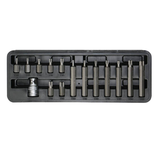 SW-Stahl Bitsortiment, 3/8", T-Profil, T20-T55, 15-teilig
