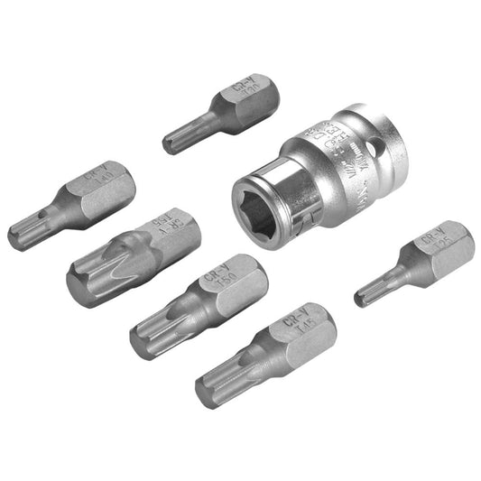 SW-Stahl Bitsortiment, 3/8", T-Profil, T25-T55, 7-teilig