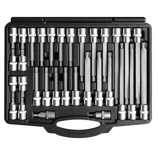 SW-Stahl Schraubendreheinsätze, 1/2", T-Profil, T20-T70, 32-teilig