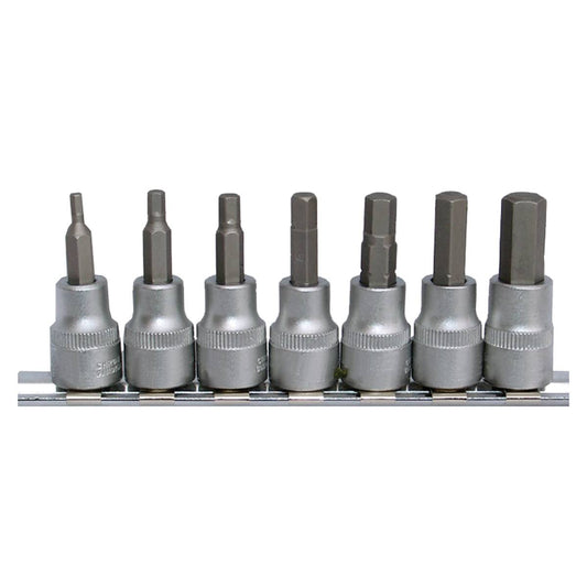 SW-Stahl Schraubendreheinsätze, 3/8", Innensechskant, 1/8"-3/8", 7-teilig
