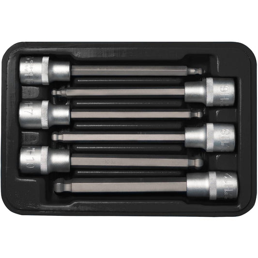 SW-Stahl Schraubendreheinsätze, 1/2", Innensechskant, 5-12 mm, Kugelkopf, 6-teilig