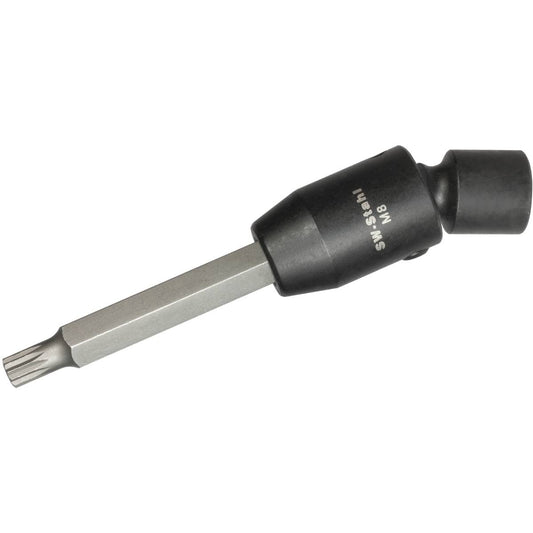 SW-Stahl IMPACT-Schraubendreheinsatz, 3/8", Innenvielzahn, M8, mit Gelenk