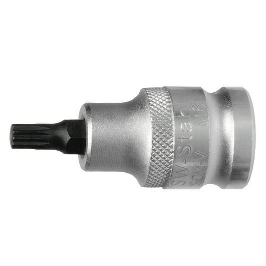 SW-Stahl Schraubendreheinsatz, 1/2", Innenvielzahn, M10 x 53 mm