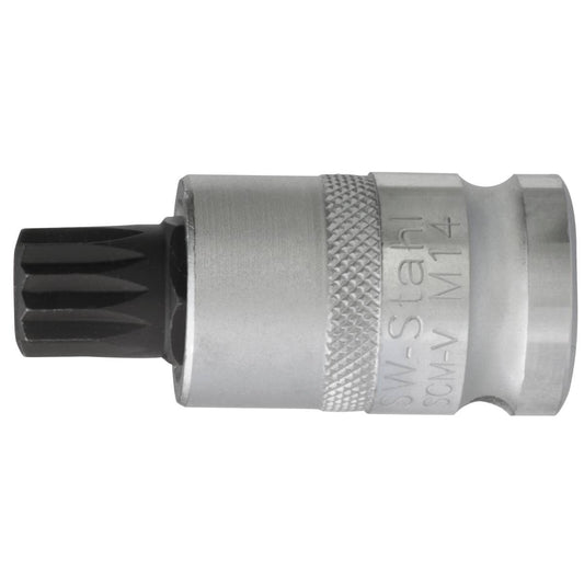 SW-Stahl Schraubendreheinsatz, 1/2", Innenvielzahn, M14 x 53 mm