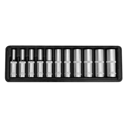 SW-Stahl Steckschlüsseleinsätze, 1/4", 4-13 mm, tief, 11-teilig