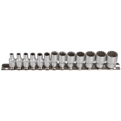 SW-Stahl Steckschlüsseleinsätze, 1/4", Multi-Profil, 4-14 mm, 13-teilig