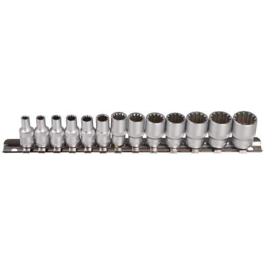 SW-Stahl Steckschlüsseleinsätze, 1/4", Multi-Profil, 4-14 mm, 13-teilig