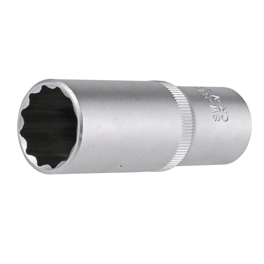 SW-Stahl Steckschlüsseleinsatz, 1/2", Zwölfkant, 21 mm, tief