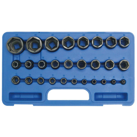 SW-Stahl Steckschlüsseleinsätze, 1/4"+1/2", 4-32 mm, 28-teilig