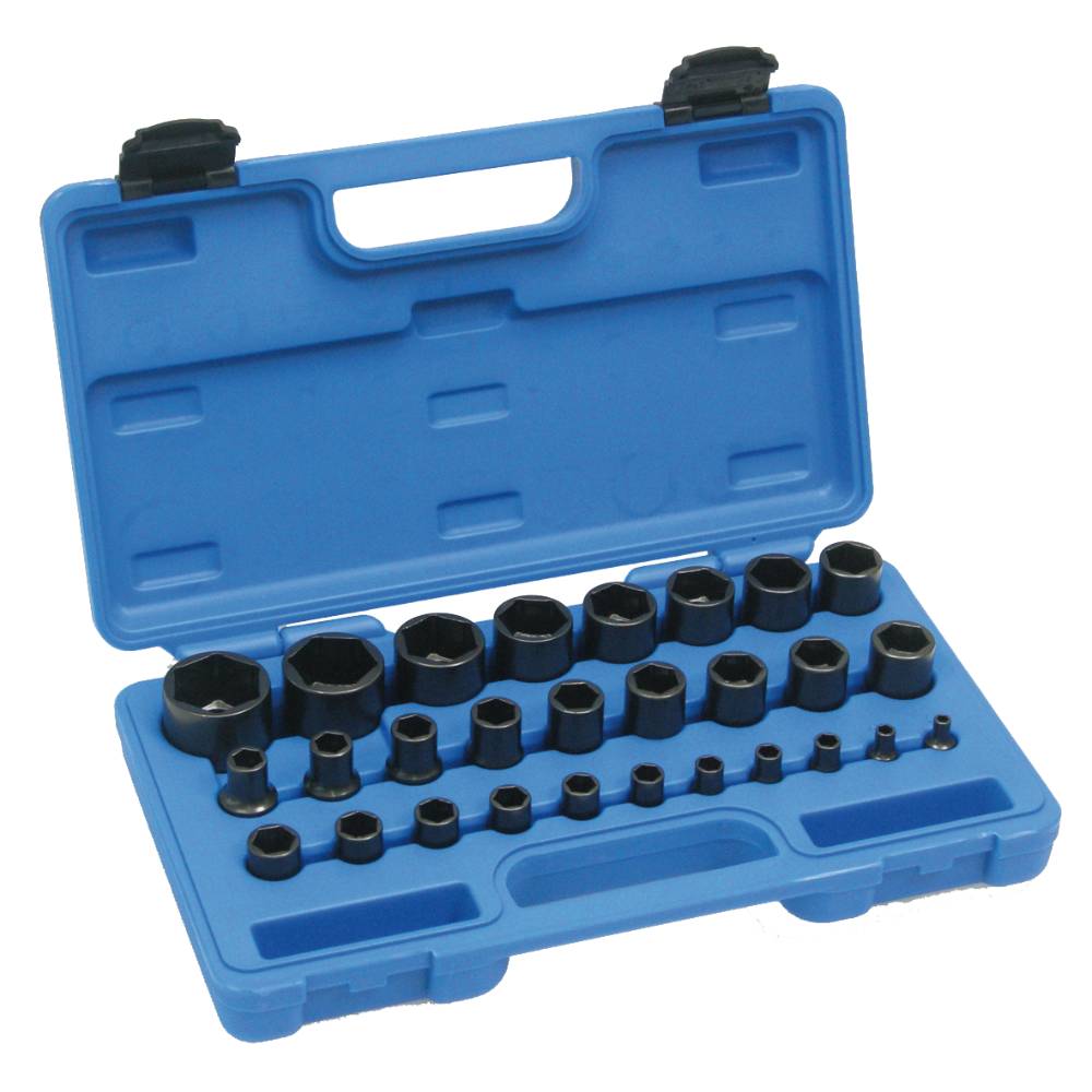 SW-Stahl Steckschlüsseleinsätze, 1/4"+1/2", 4-32 mm, 28-teilig