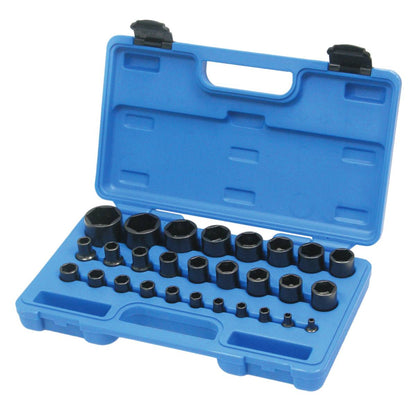 SW-Stahl Steckschlüsseleinsätze, 1/4"+1/2", 4-32 mm, 28-teilig
