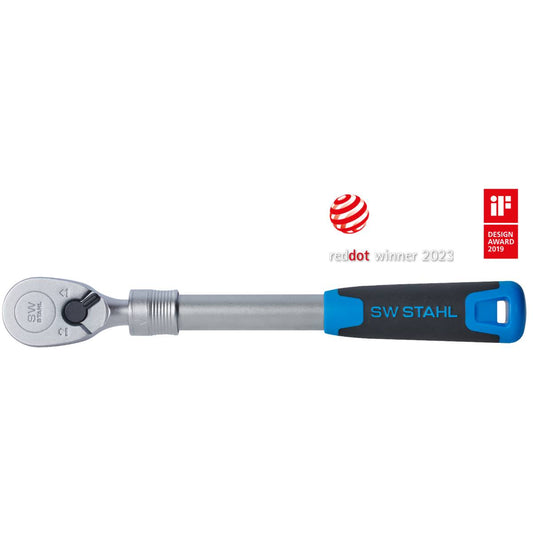 SW-Stahl Umschaltknarre, 1/2", High Torque, 1.075 Nm, Teleskopauszug
