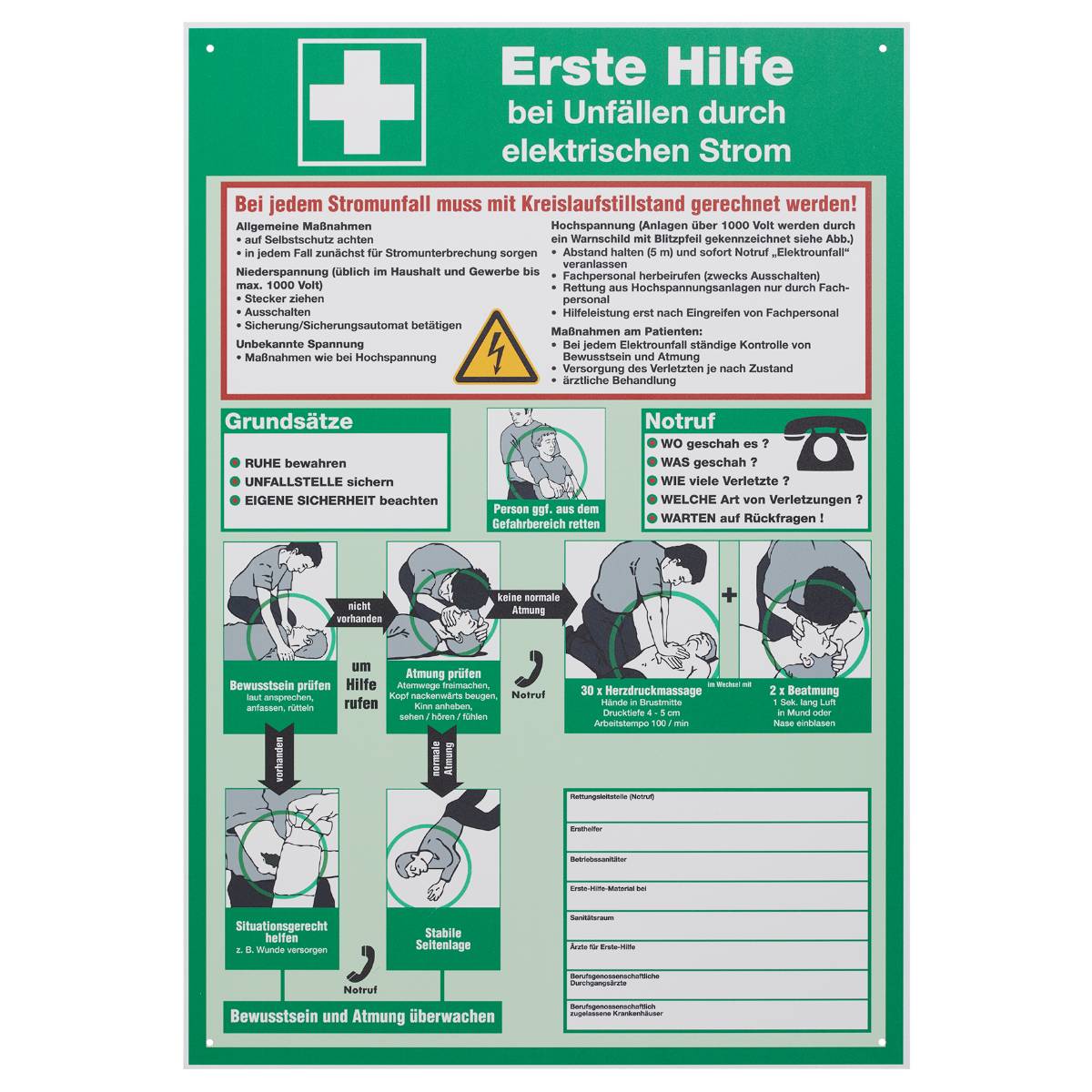 SW-Stahl Aushang „Erste Hilfe“