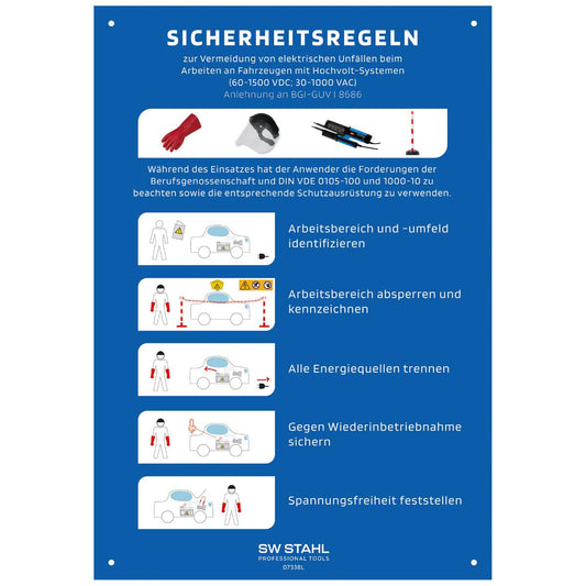 SW-Stahl Aushang „Sicherheitsregeln“