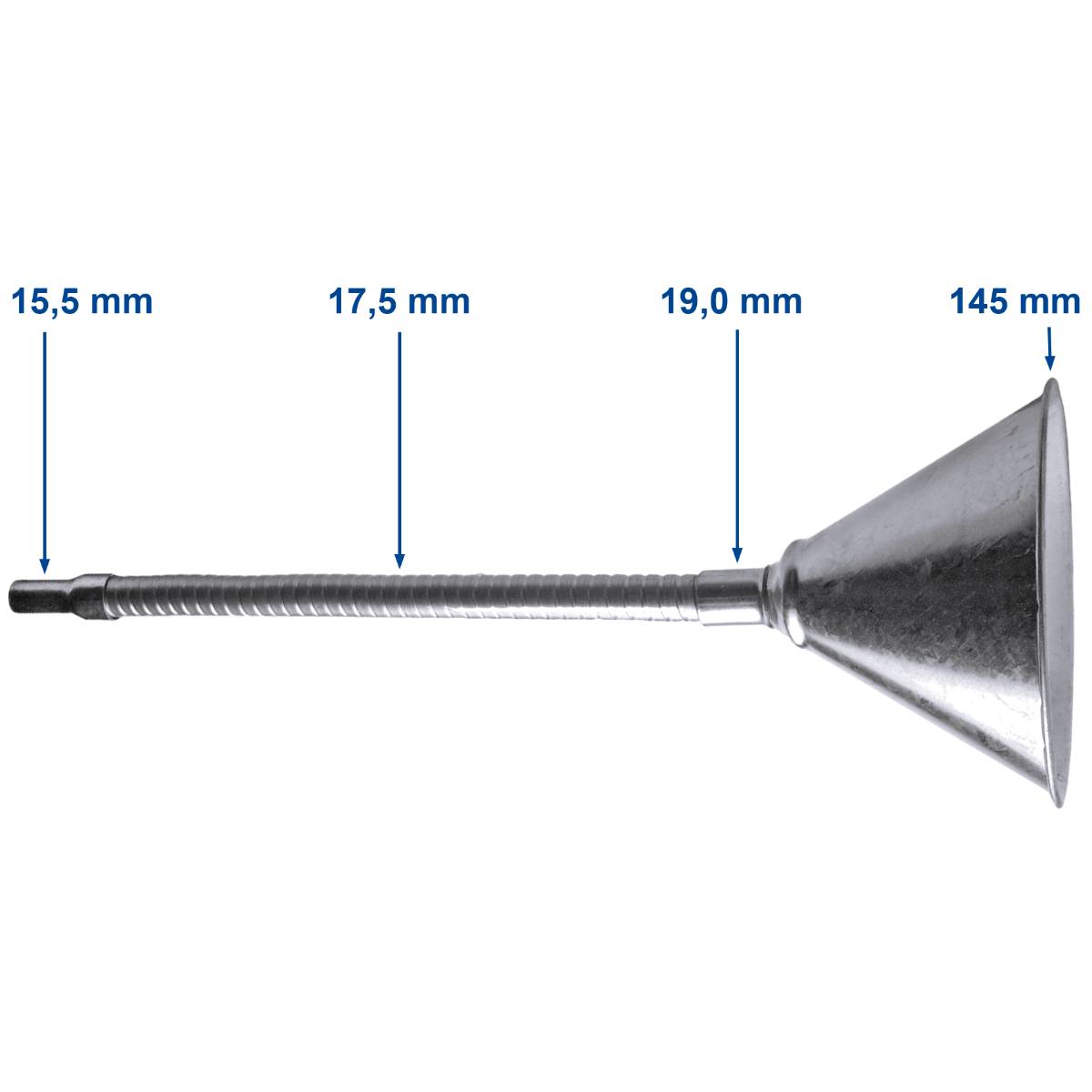 SW-Stahl Metalltrichter mit Flexauslauf