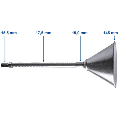 SW-Stahl Metalltrichter mit Flexauslauf