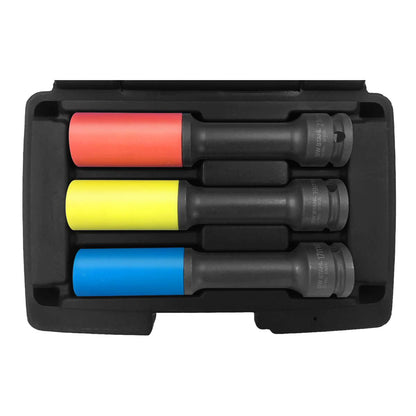 SW-Stahl Radmutterneinsätze, 1/2", 17, 19, 21 mm, 3-teilig, lang