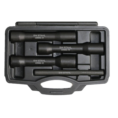 SW-Stahl Steckschlüsseleinsätze für Radschrauben, 1/2", 17-19-21 mm, 4-teilig