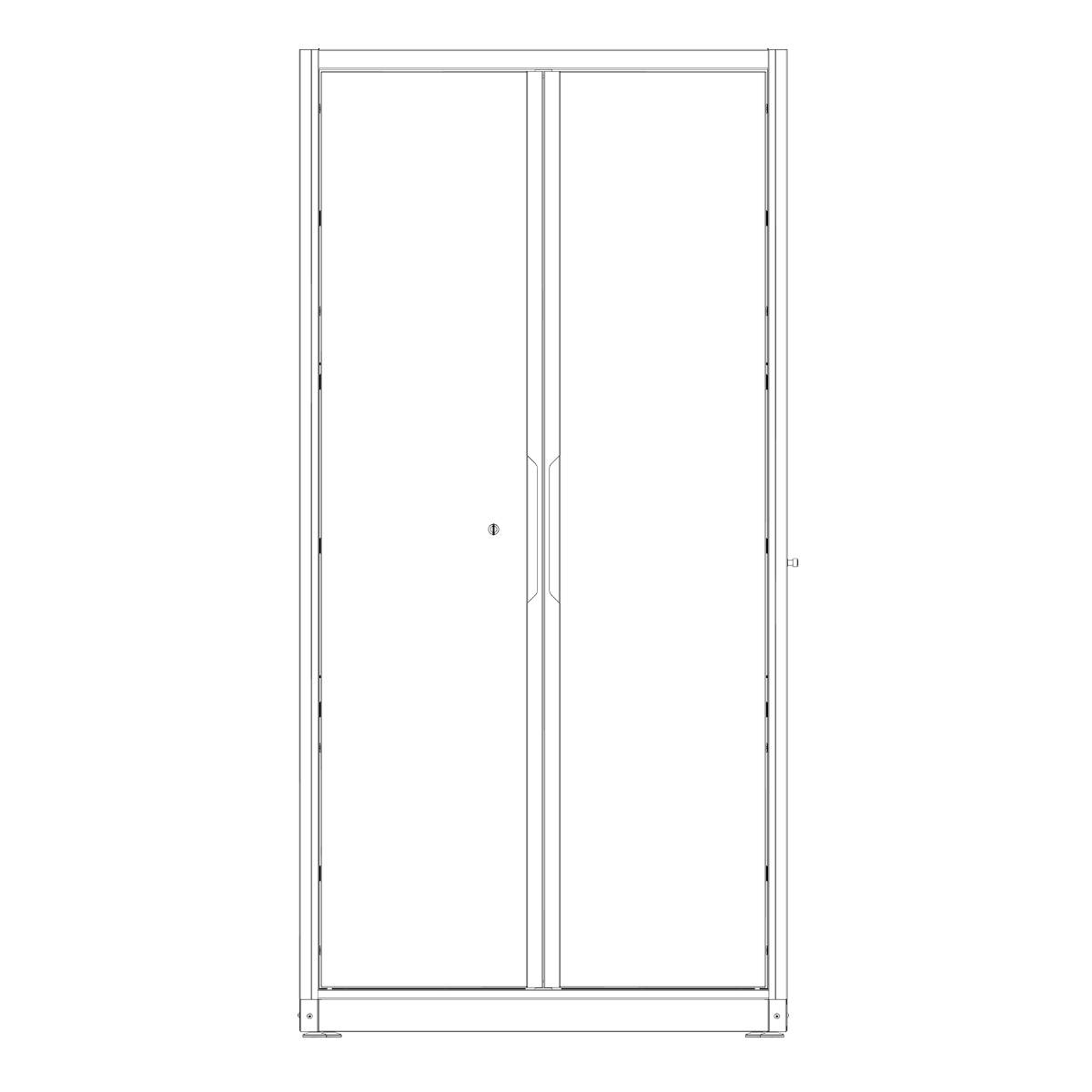 SW-Stahl Hochschrank mit 2 Türen und 5 Einlegeböden, 700 mm