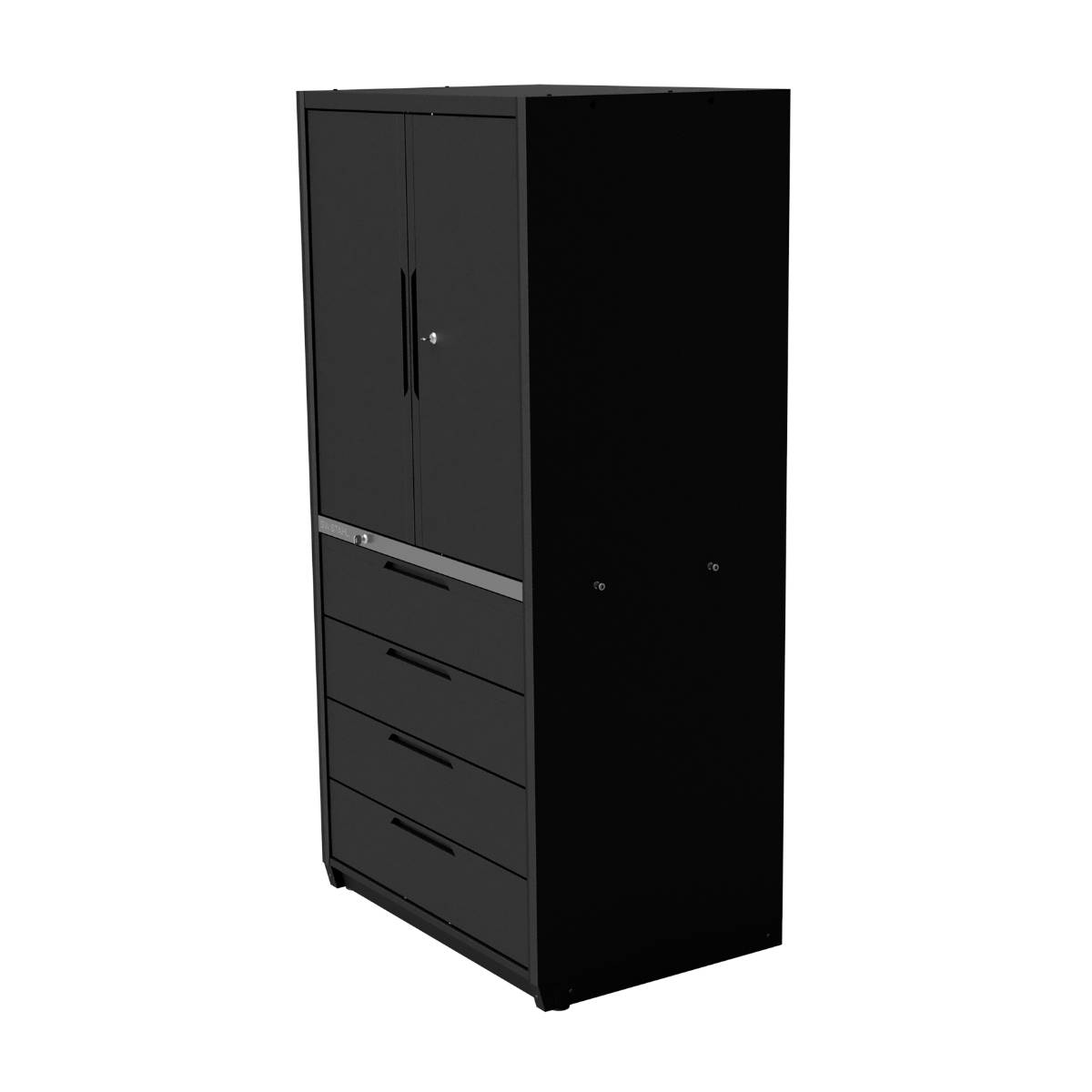 SW-Stahl Hochschrank mit 4 Schubladen, 2 Türen und 3 Einlegeböden, 700 mm