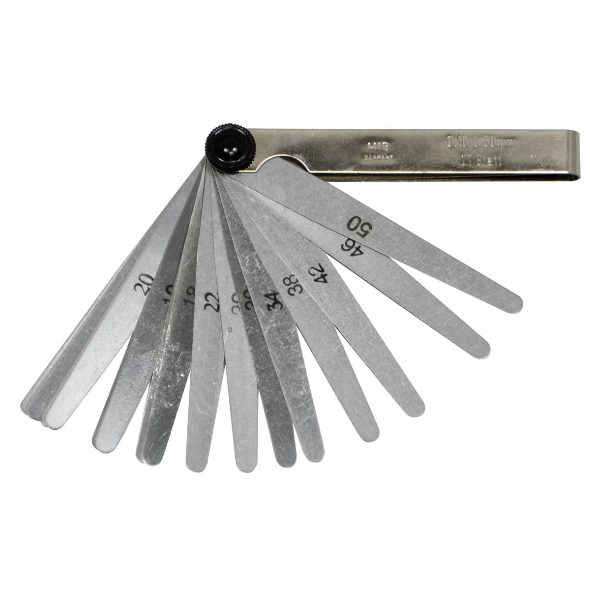 SW-Stahl Fühlerblattlehren, 0,10-0,50 mm, 21 Blatt