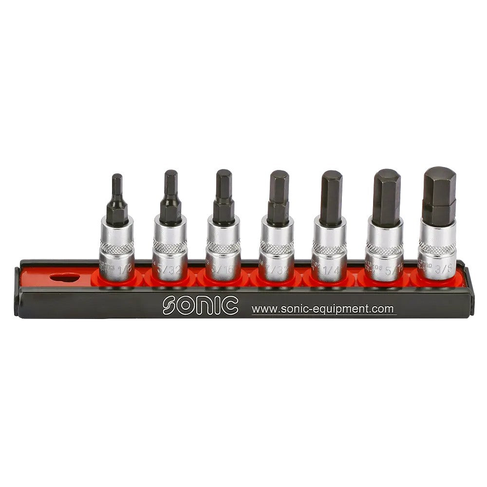 Sonic Bitsatz 1/2" Innensechskant auf Steckleiste SAE 7-teilig - 100702